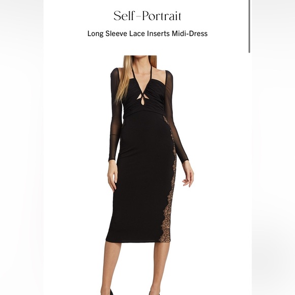 Self-Portrait Lace Inserts Midi-Dress - New - threedaughtersproperties.com